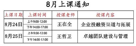 北京大学工商管理创新实战研修班8月上课通知