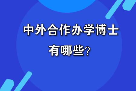 2023中外合作办学博士有哪些？看完这篇文章全清楚！图片01